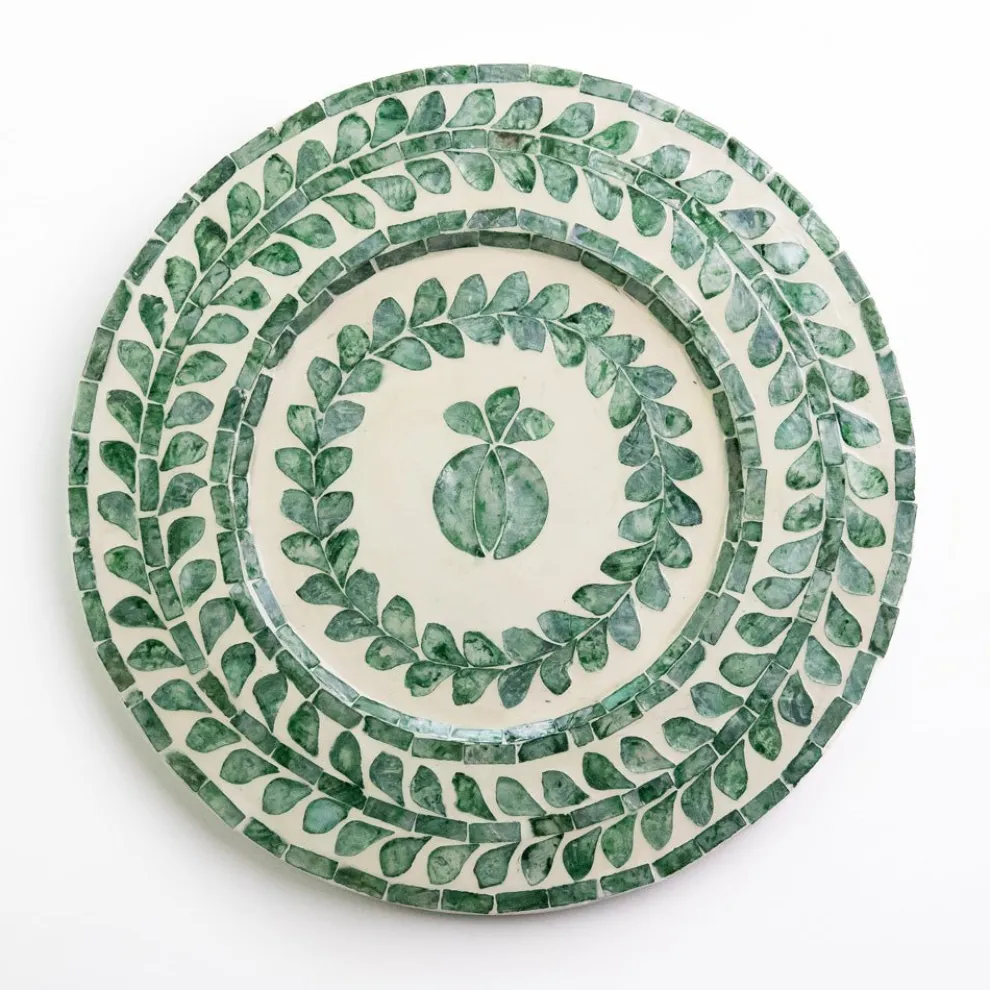 Capiz Shell Pomegranate Charger Ivy | Set of 4