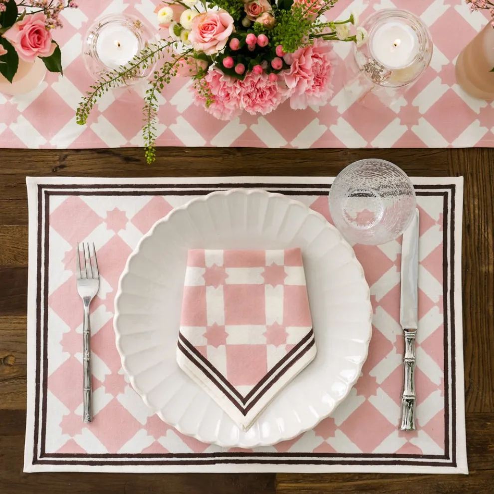 India Hicks Home Latticework Blush Placemat | Set of 4