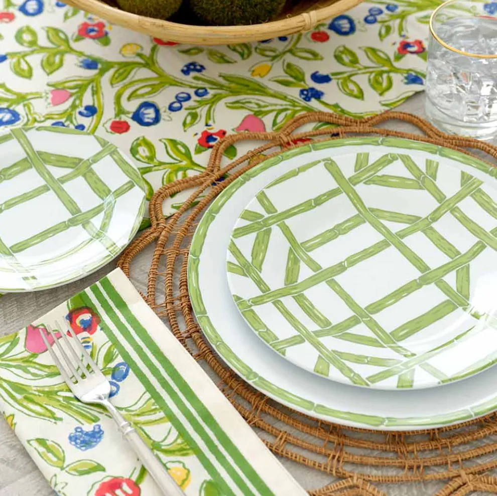 Green Bamboo Melamine Luncheon Plate | Set of 6