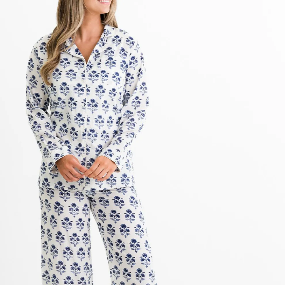 Agra Bloom Indigo Pajama Top