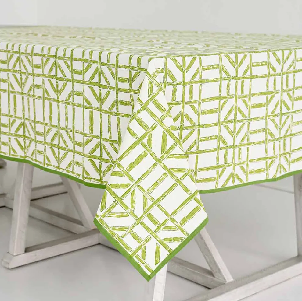 Green Bamboo Tablecloth