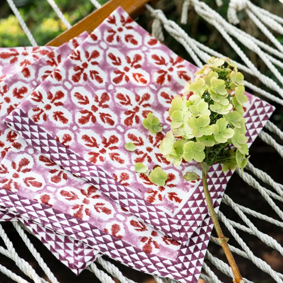 Fleur de Lis Rose Napkin | Set of 4