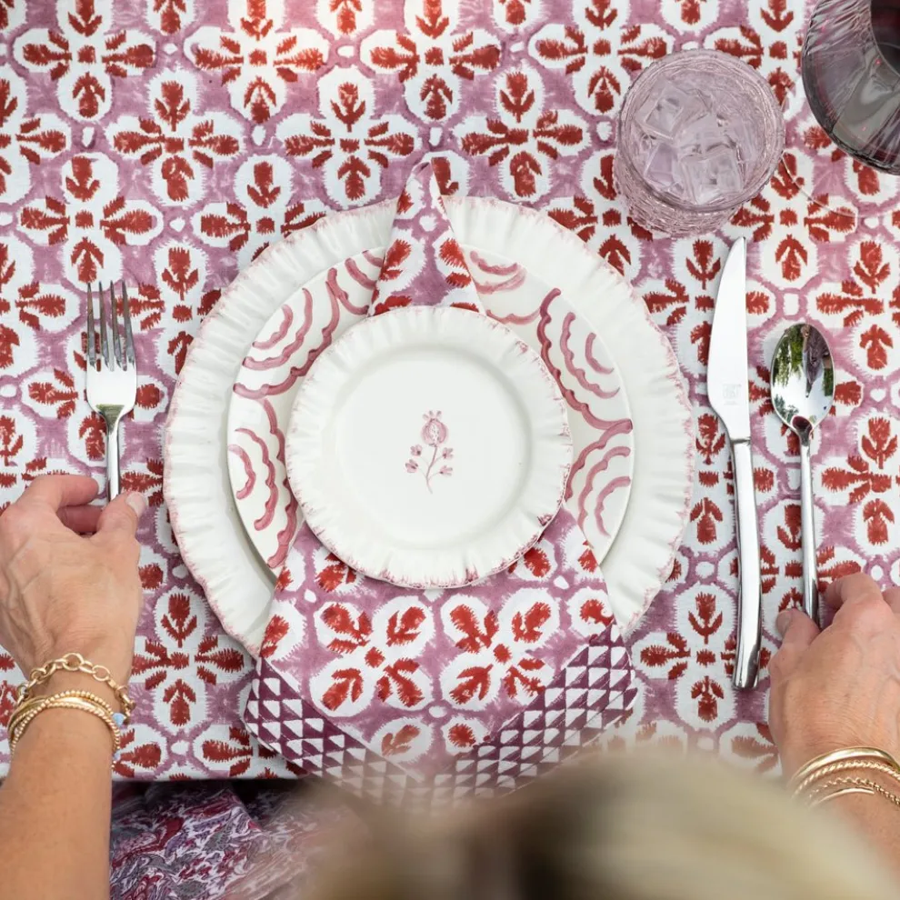 Fleur de Lis Rose Napkin | Set of 4