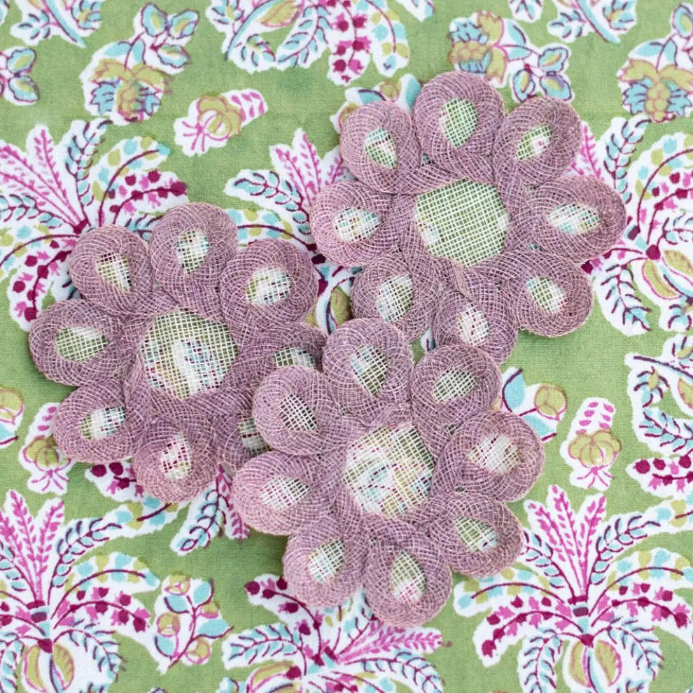 Lavender Woven Doodles Coaster | Set of 4