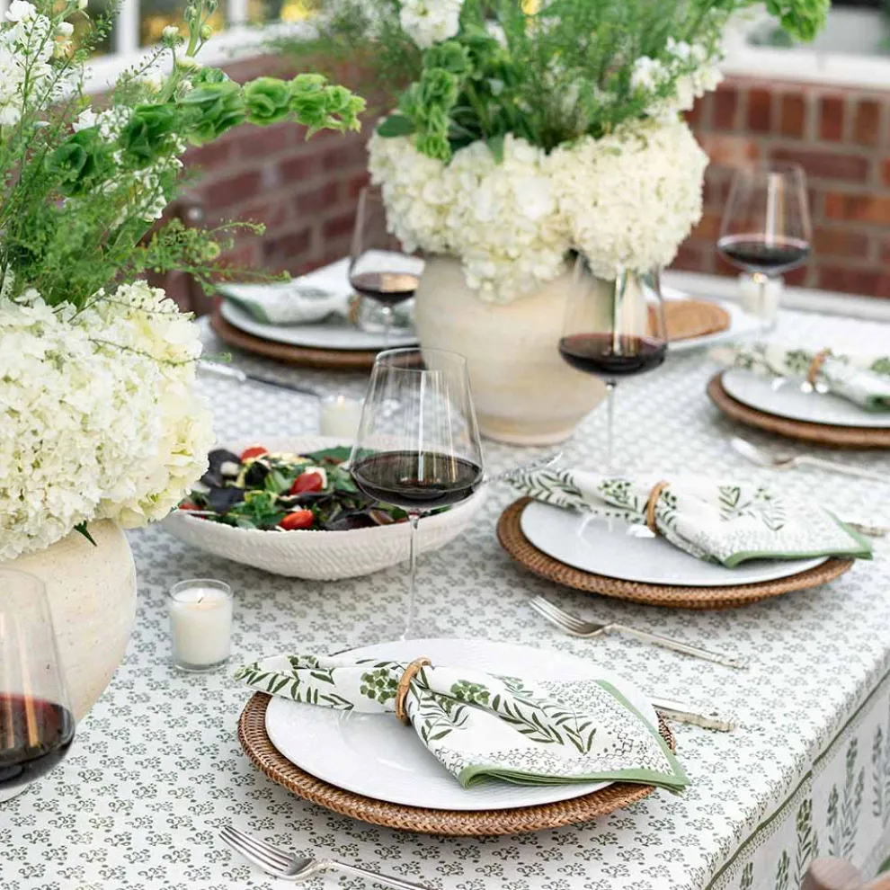 Phlox Green Tablecloth