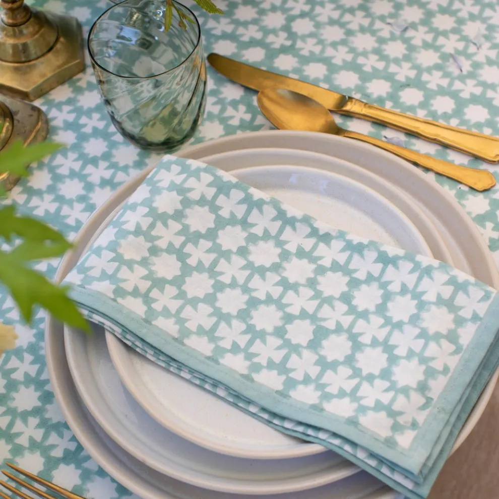 India Hicks Home Cuban Cross Palladian Blue Napkins