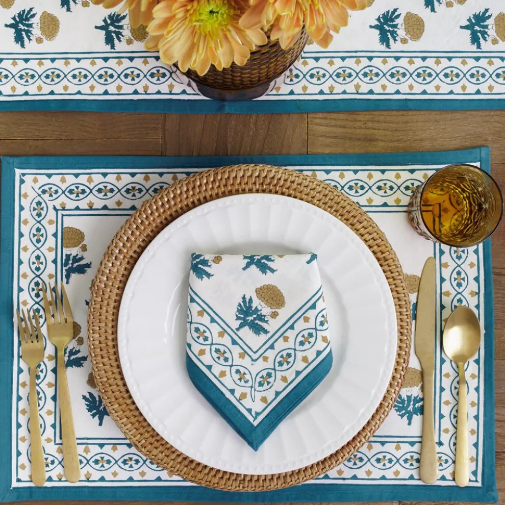 Gaya Teal & Marigold Placemat | Set of 4