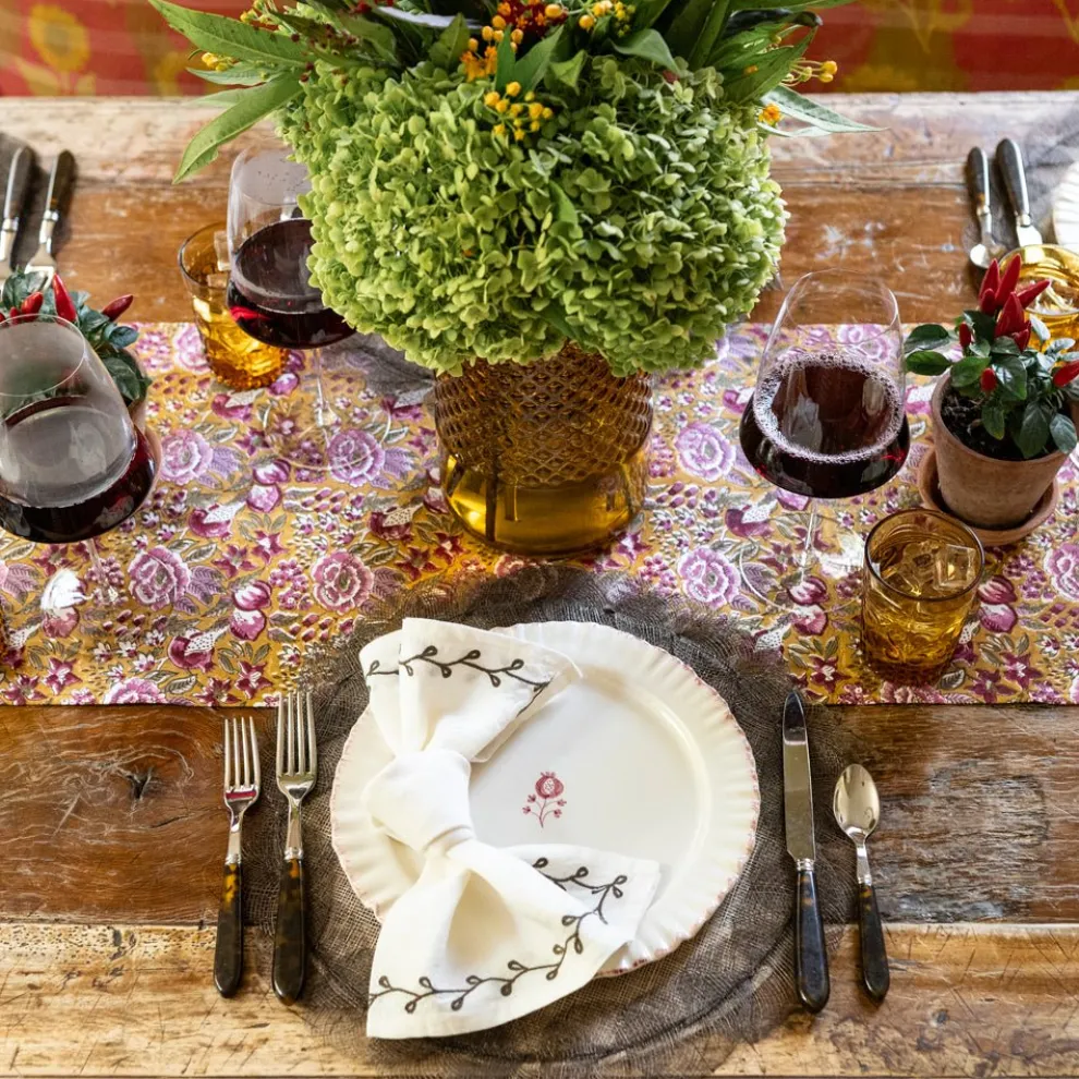 Pomegranate Garden Plum & Ochre Table Runner