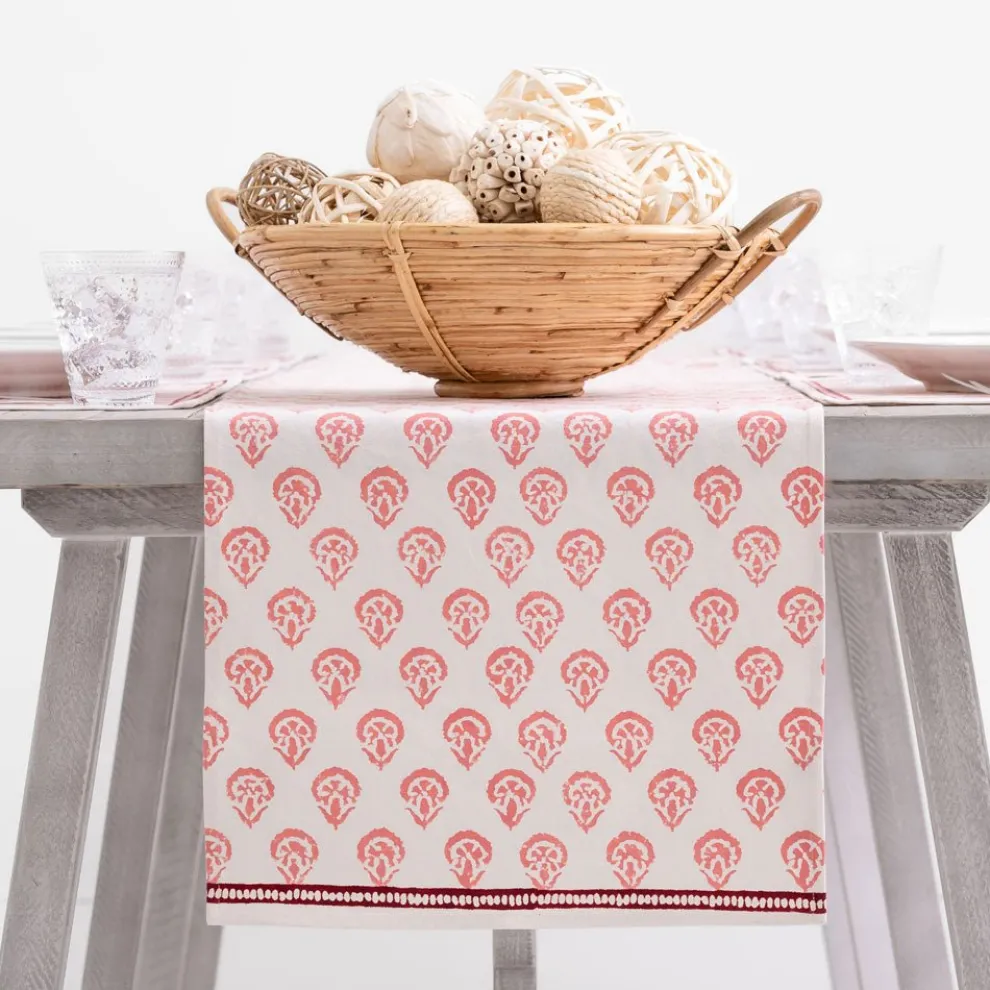 India Hicks Home Carnation Blush Table Runner