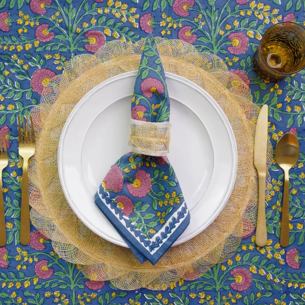 Mustard Poplar Leaf Napkin Rings | Set of 4