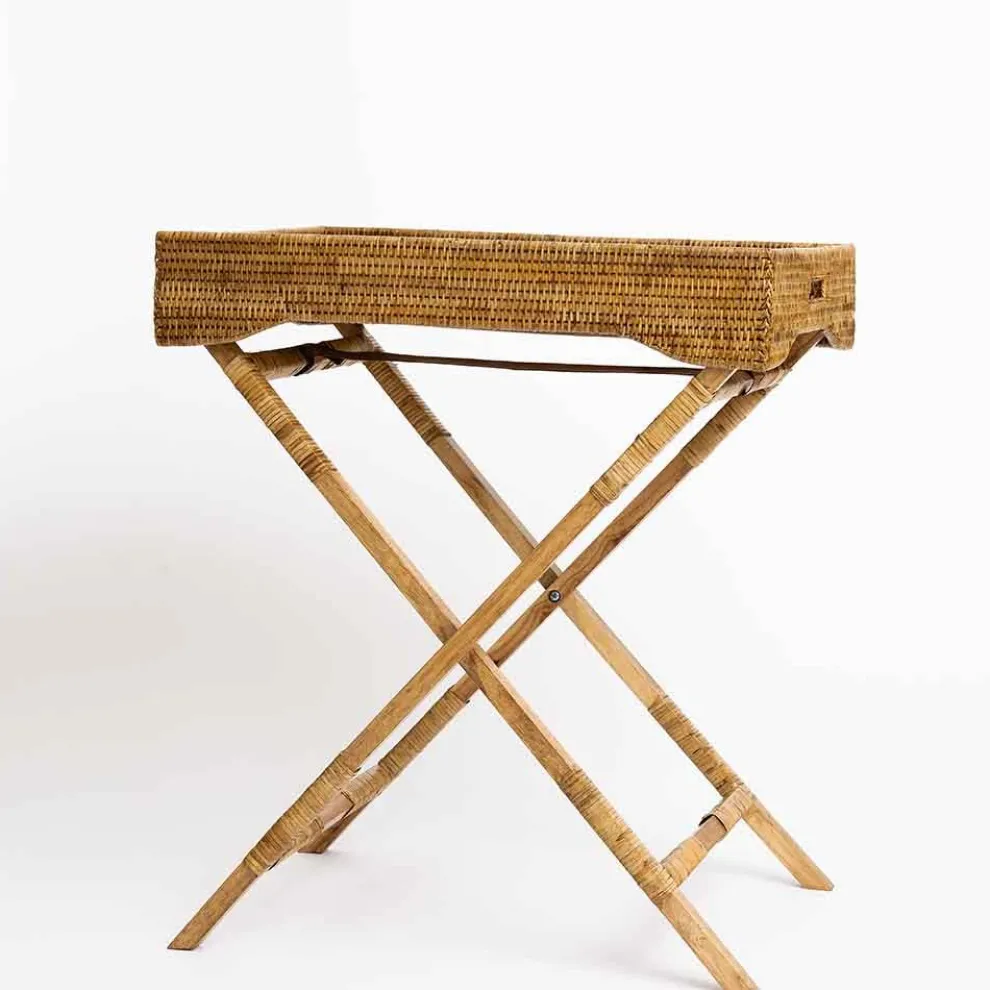 Woven Rattan Butler Tray