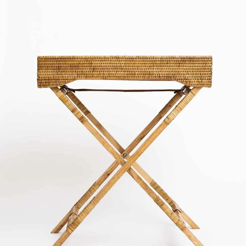 Woven Rattan Butler Tray