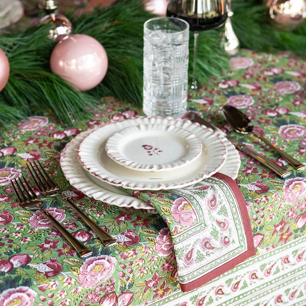 Pomegranate Garden Wine & Rose Tablecloth