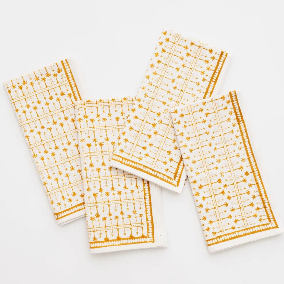 India Hicks Home Palm Avenue Golden Napkin | Set of 4