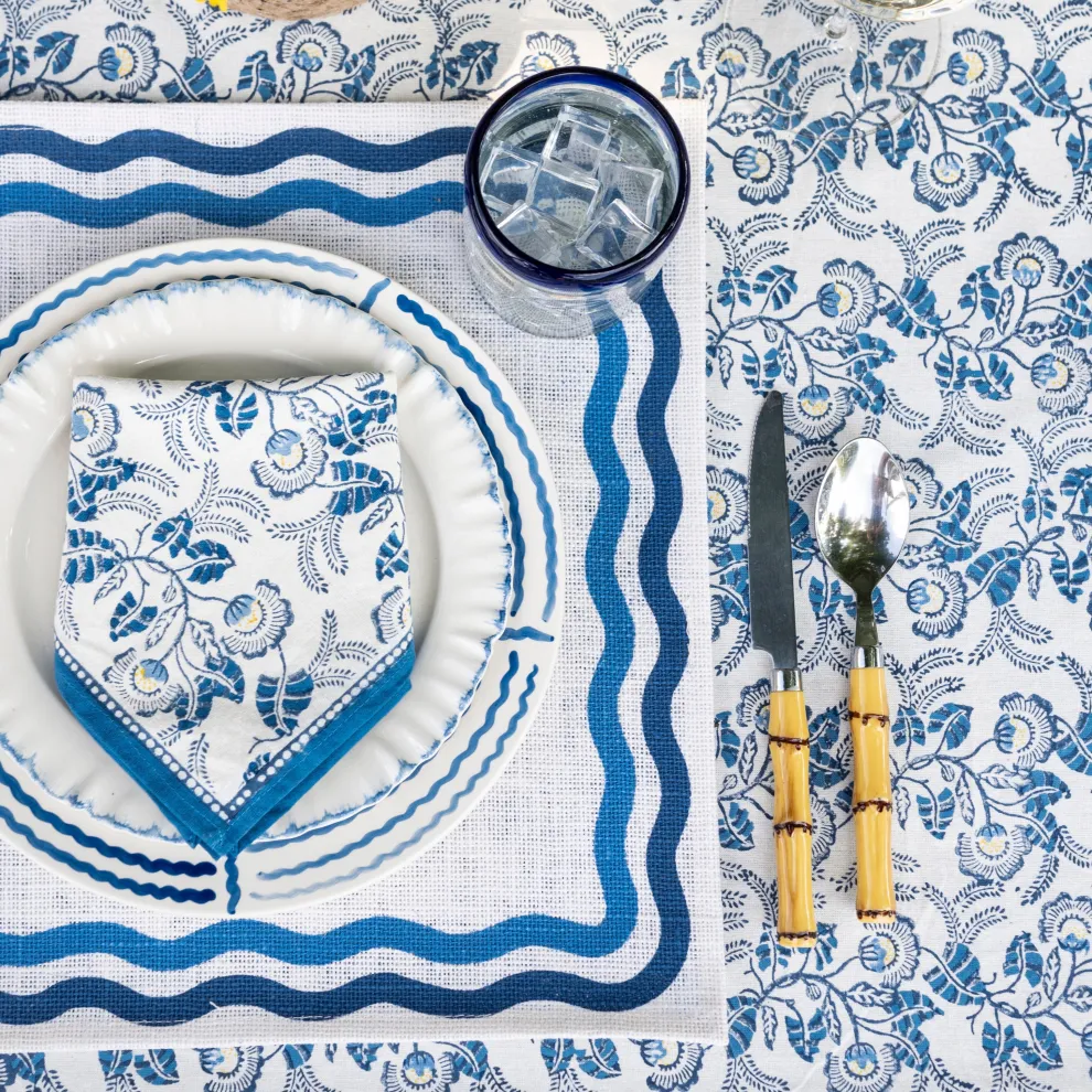 Blue Square Wave Placemat | Set of 4