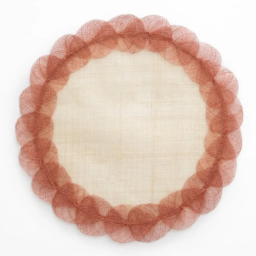 Terracotta Poplar Leaf Rice Paper Placemat | Set of 4
