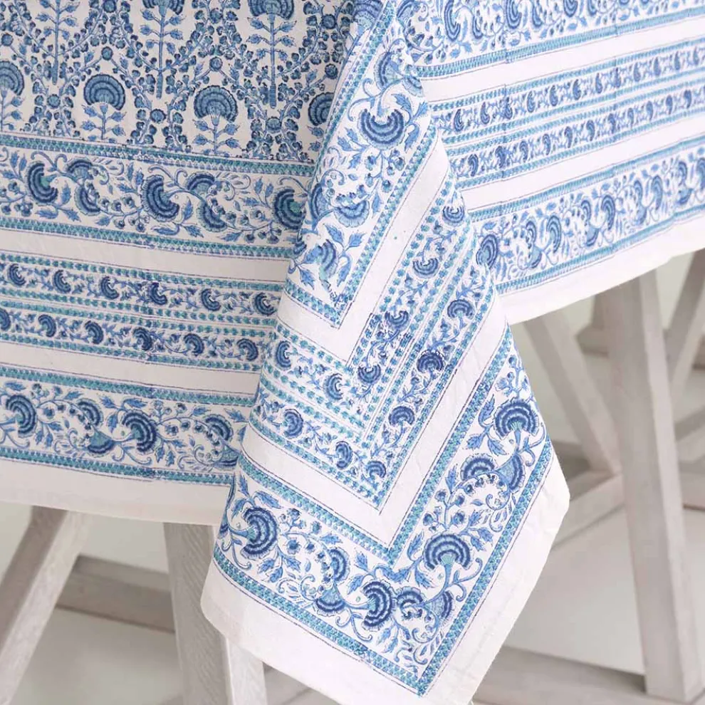 Caroline Blue Tablecloth