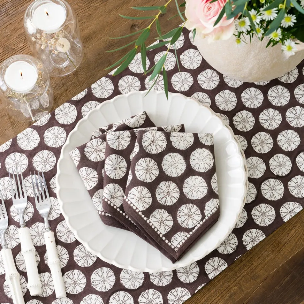 India Hicks Home Sea Biscuit Chocolate Napkin | Set of 4