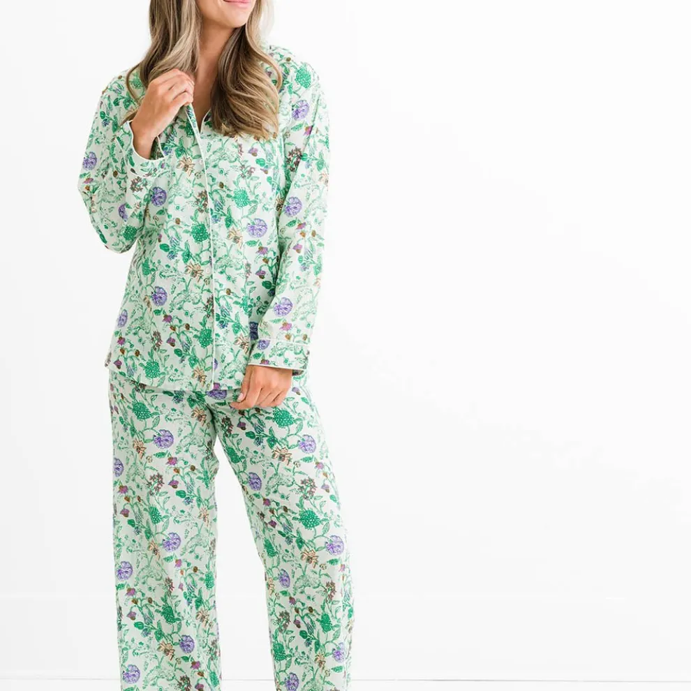Mila Floral Emerald Pajama Top