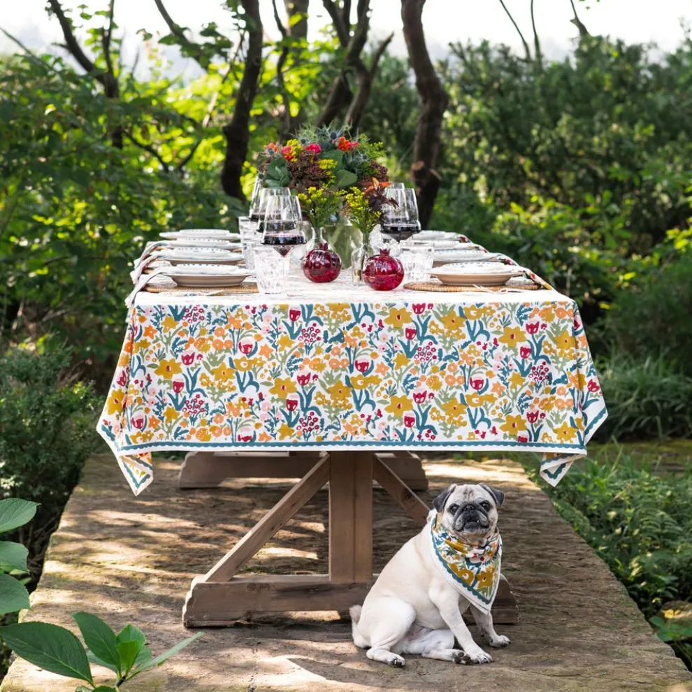 Teal Garden Tablecloth