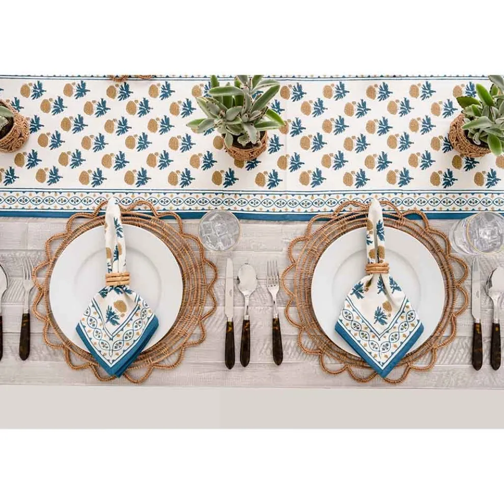 Gaya Teal & Marigold Table Runner