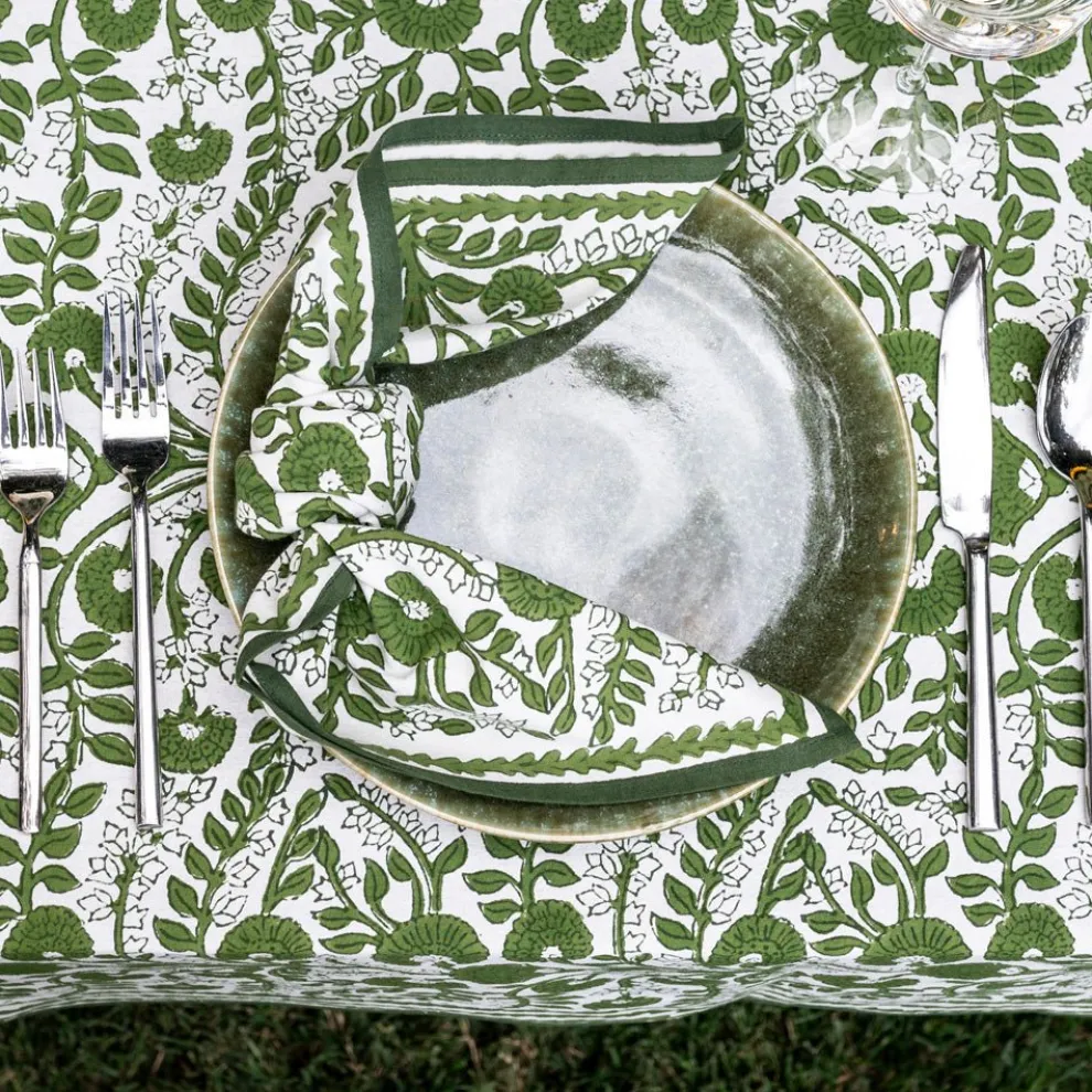 Cactus Flower Lettuce Green Napkin | Set of 4