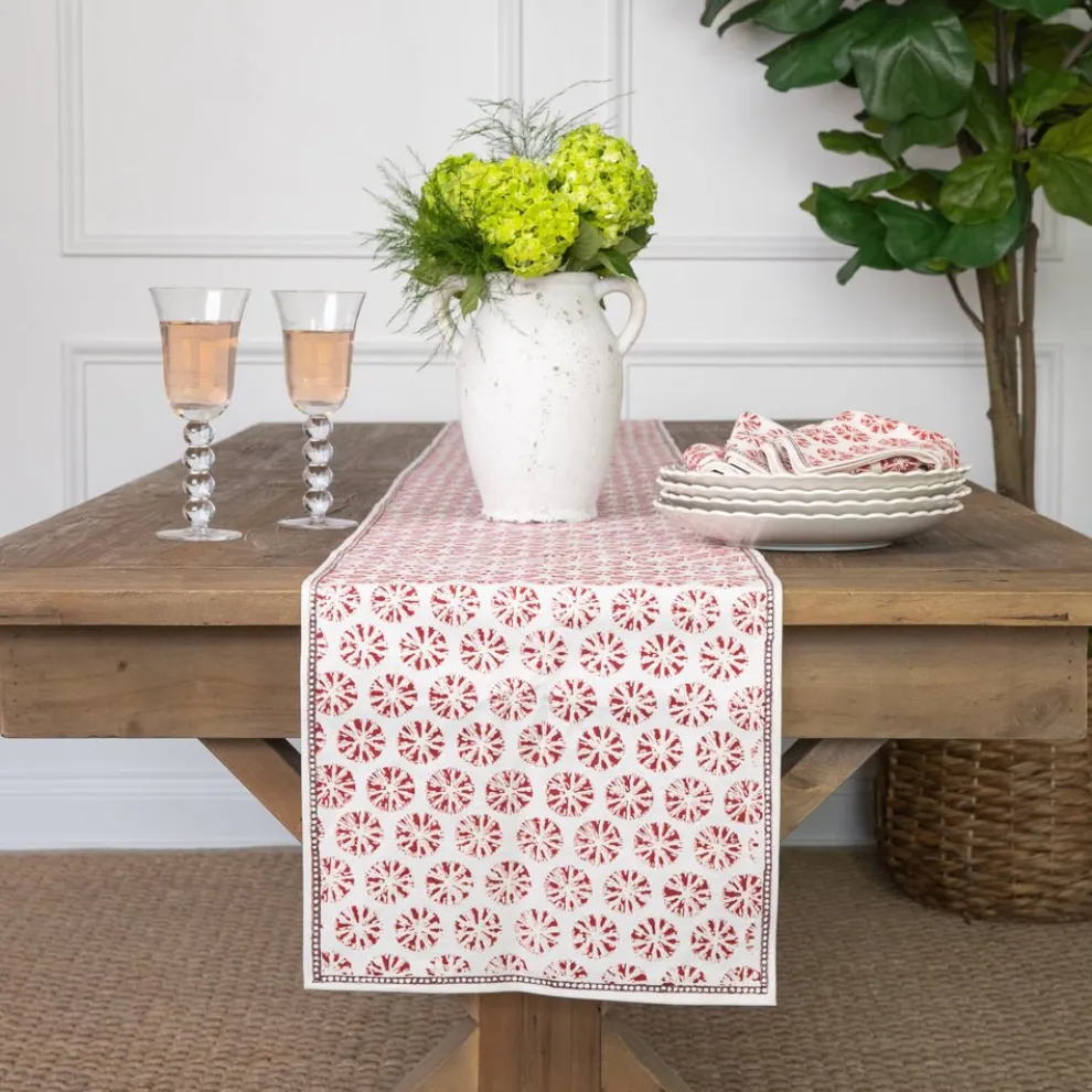 India Hicks Home Sea Biscuit Red Table Runner