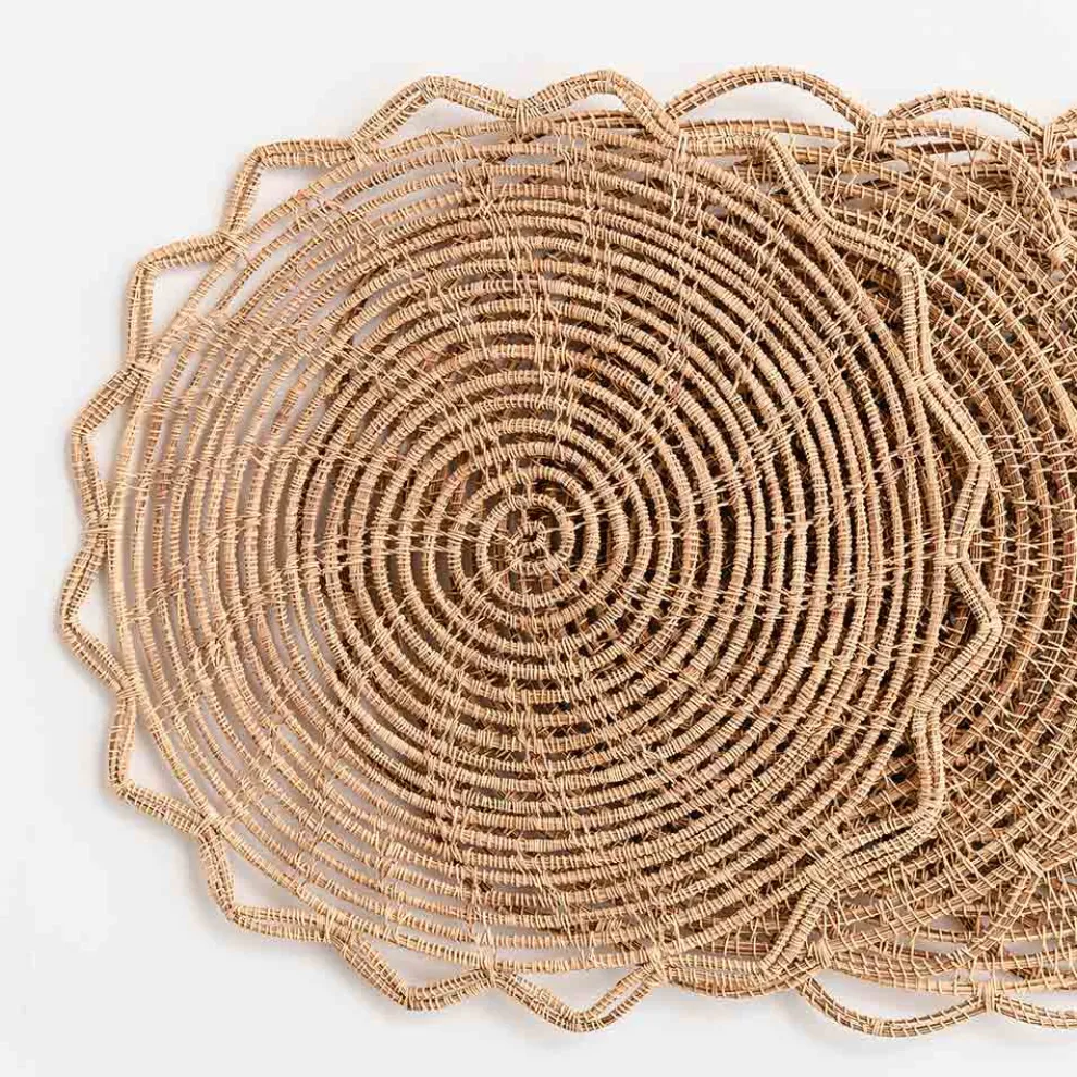 Round Bamboo Cane Placemats | Set of 4