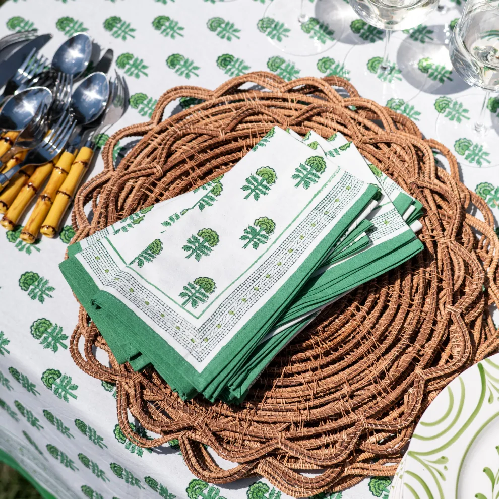 Round Bamboo Cane Placemats | Set of 4