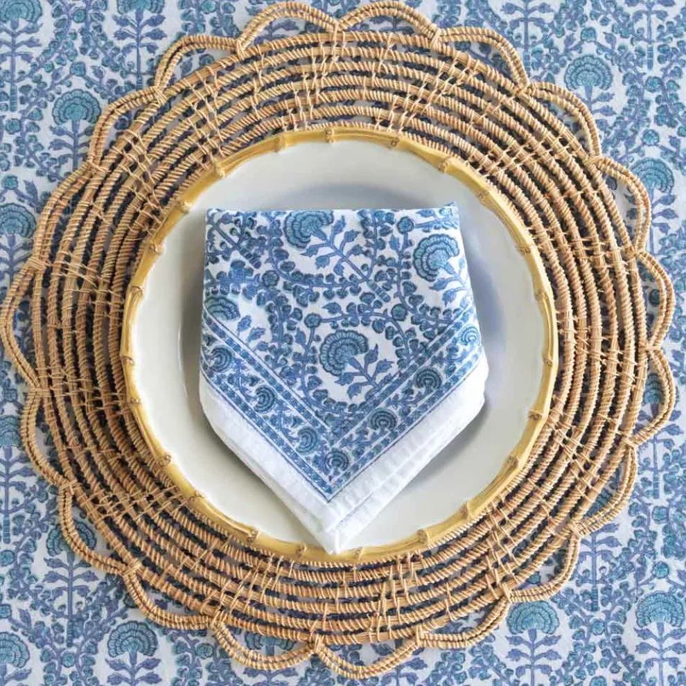 Round Bamboo Cane Placemats | Set of 4