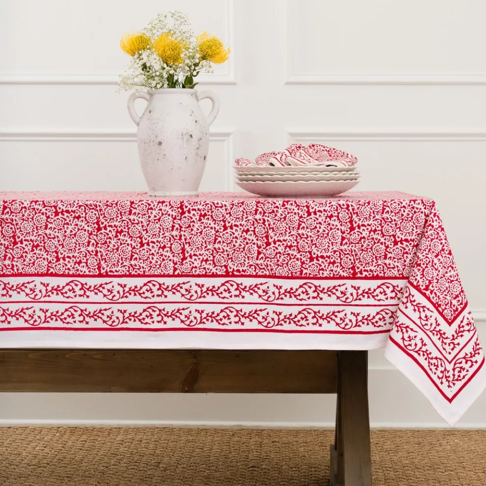 Tapestry Deep Red Tablecloth