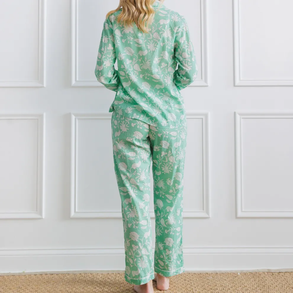 Pomegranate | Morning Meadow Green Pajama Set