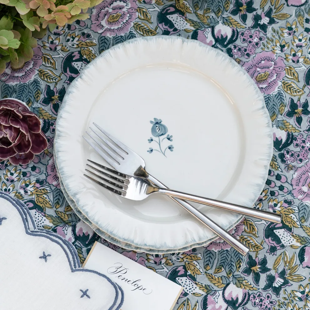 Ruffled Teal Salad Plate | Set of 2