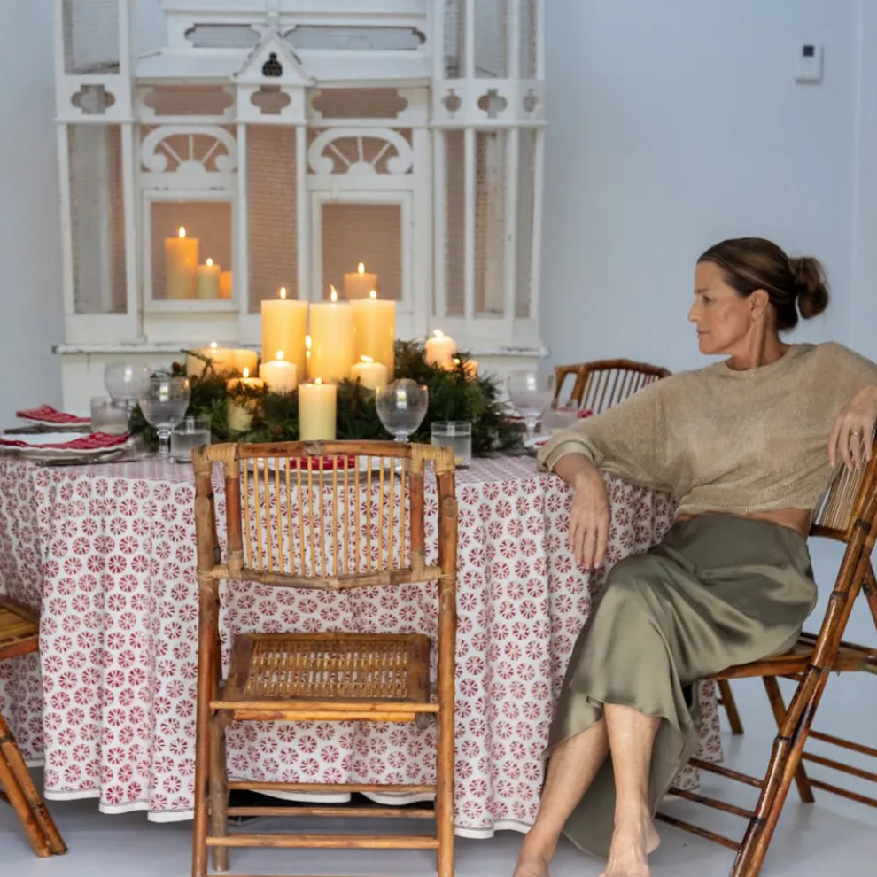 India Hicks Home Sea Biscuit Red Tablecloth