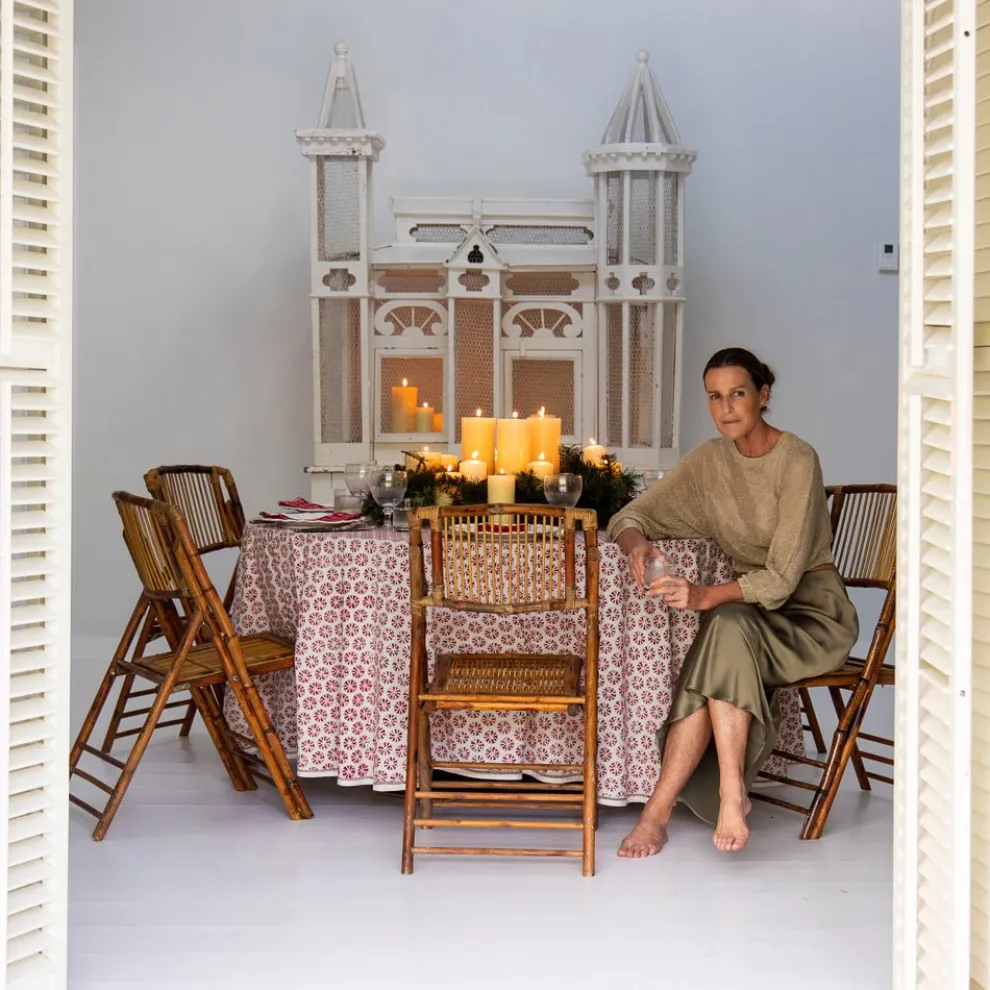 India Hicks Home Sea Biscuit Red Tablecloth