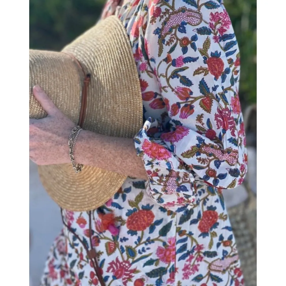 Cabana Garden Long Sleeve Flounce Dress
