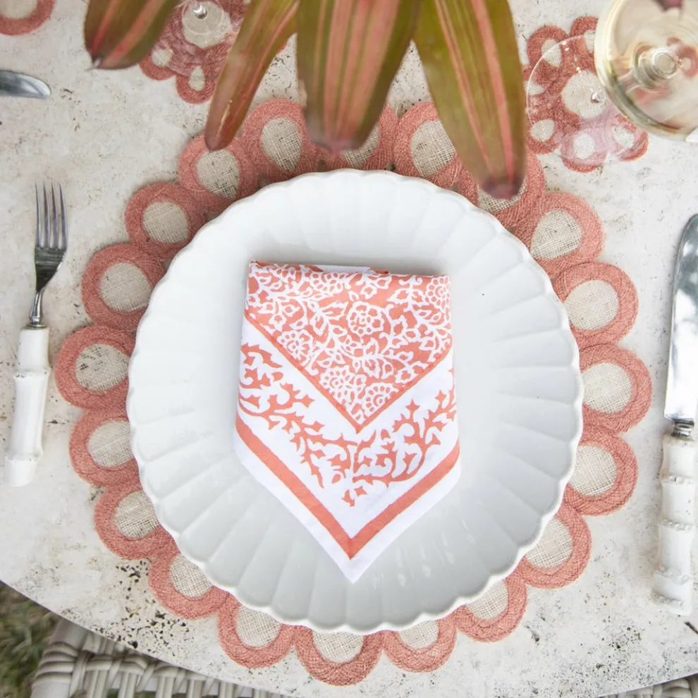 Terracotta Woven Doodles Placemat | Set of 4