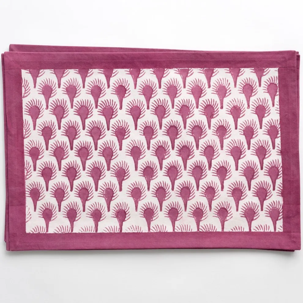 Geo Feather Fuchsia Placemats | Set of 4