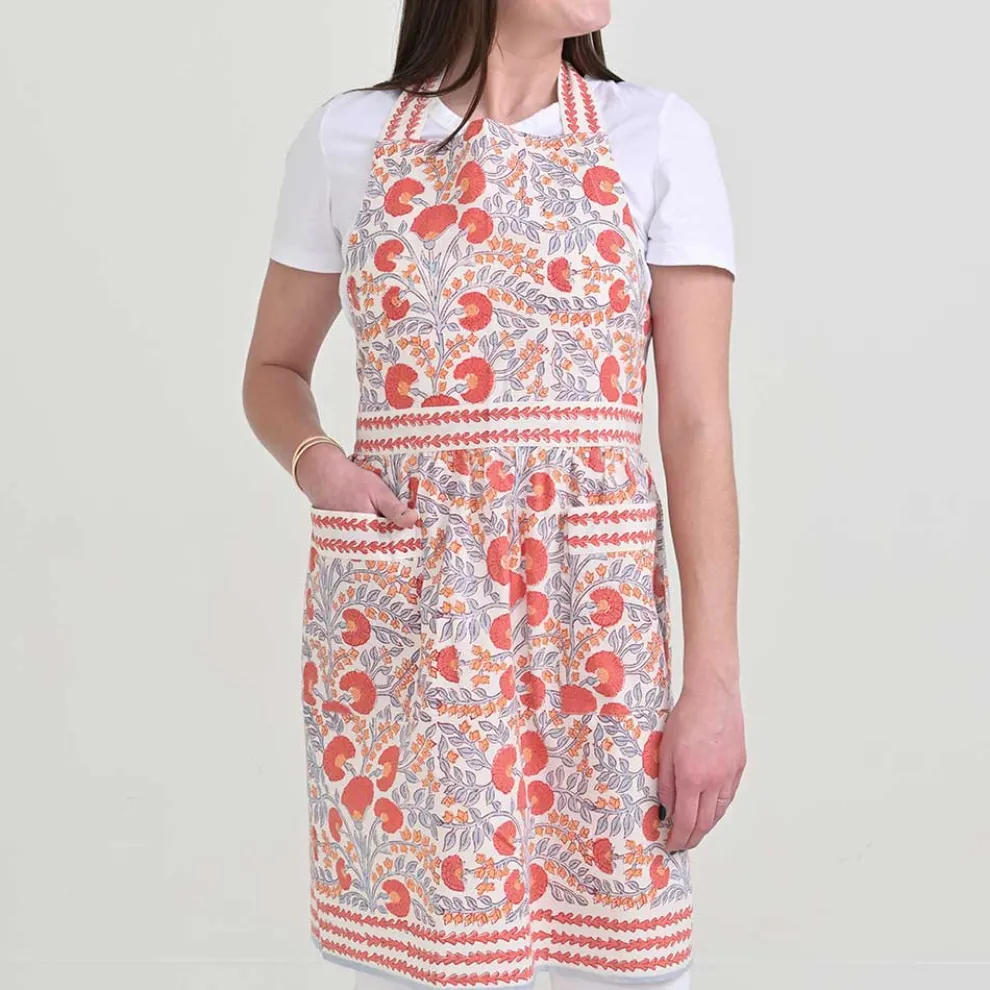 Cactus Flower Ivory Apron