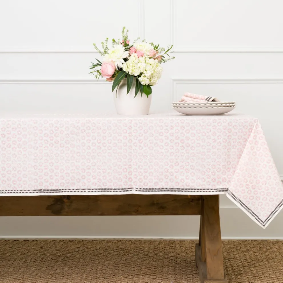 India Hicks Home Mini Sea Biscuit Blush Tablecloth