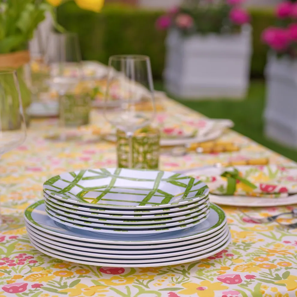 Green Bamboo Melamine Dinner Plate | Set of 6