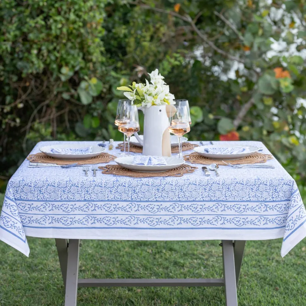 Tapestry Blue Tablecloth