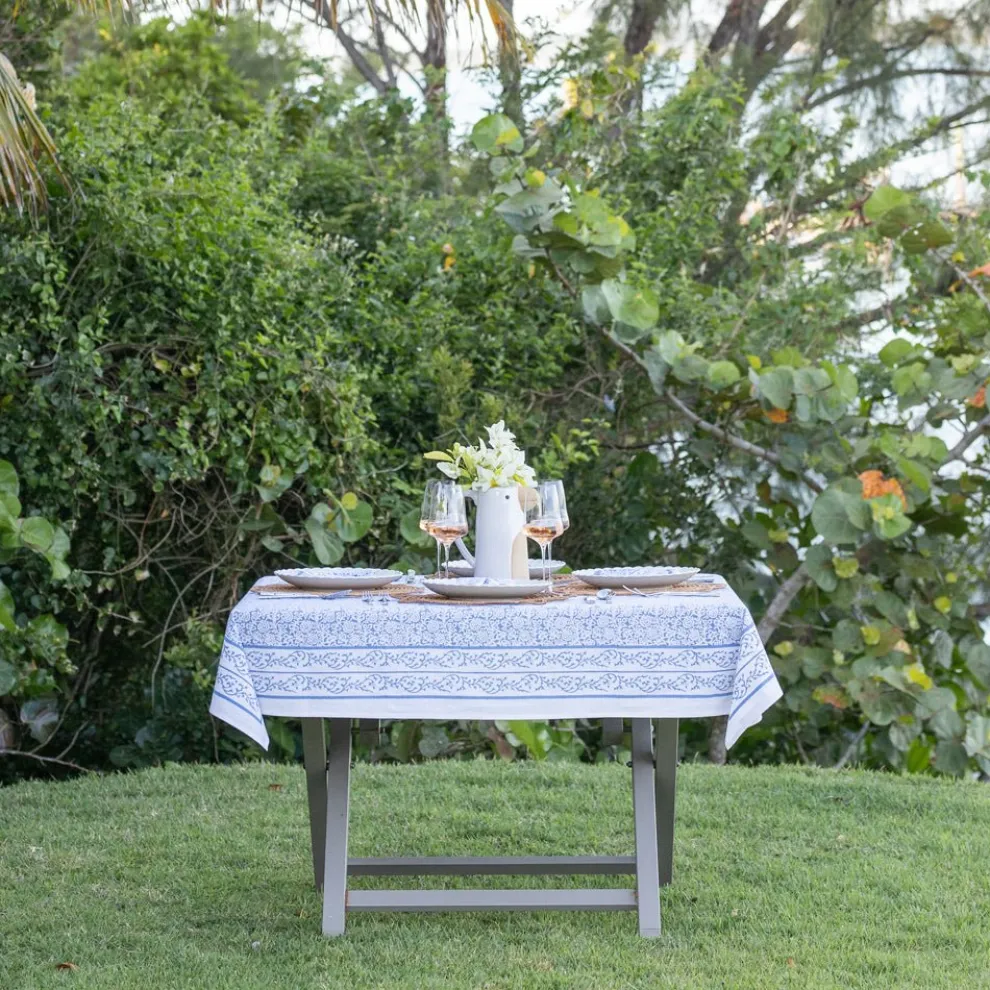 Tapestry Blue Tablecloth