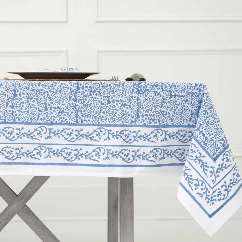 Tapestry Blue Tablecloth