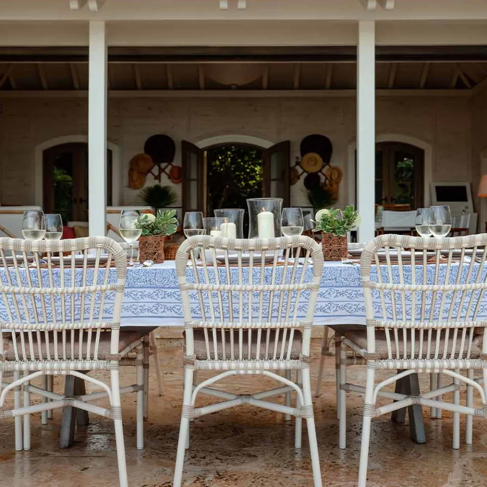Tapestry Blue Tablecloth