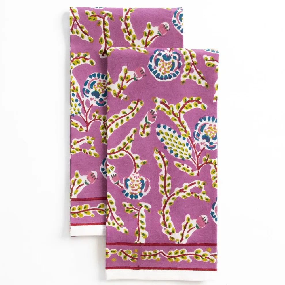 Climbing Dahlia Lilac Tea Towels