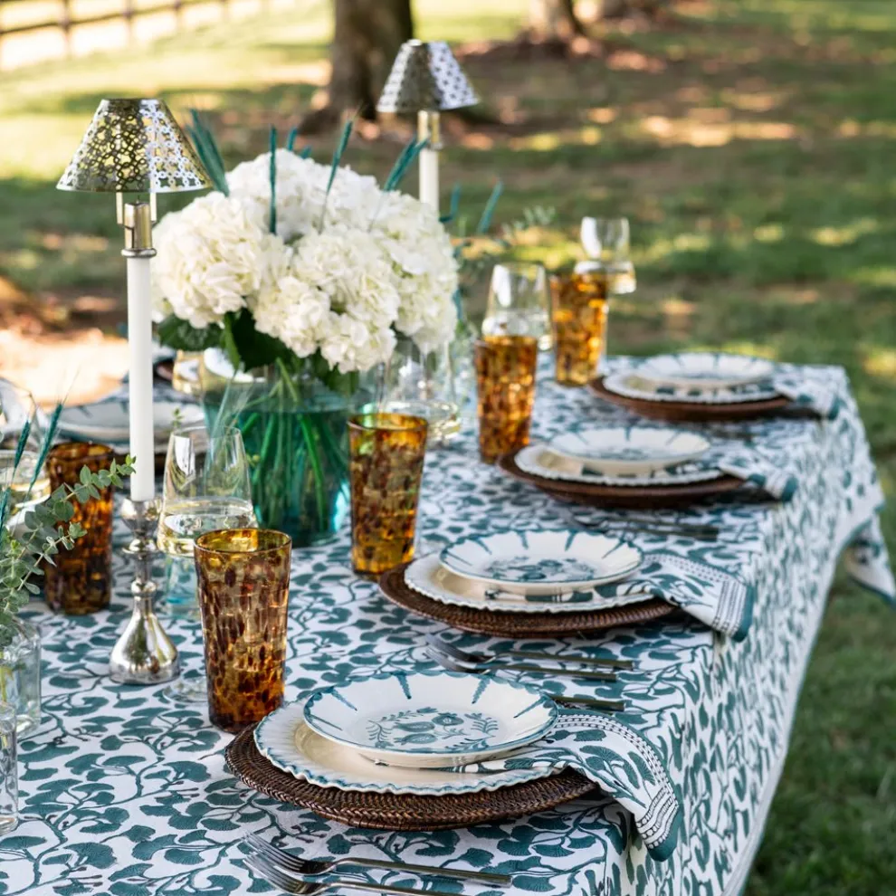 Ginkgo Teal Tablecloth