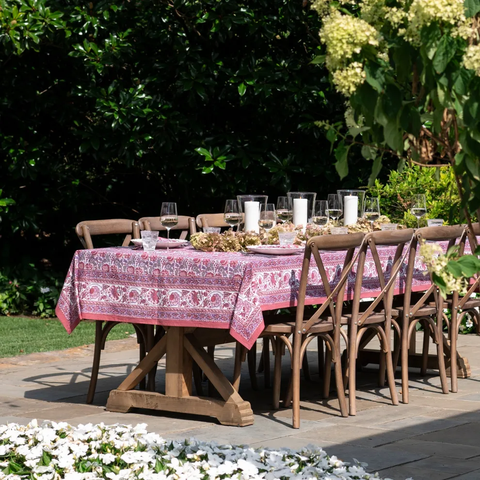 Bohemian Floral Dusty Rose Tablecloth