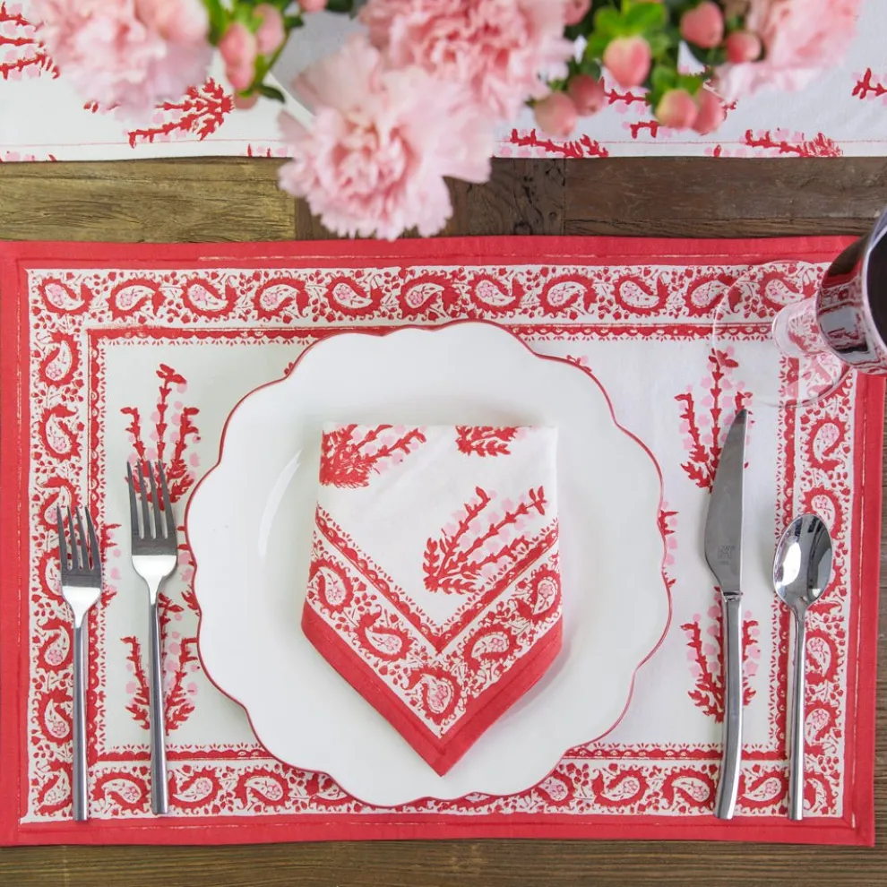 Sagar Red & Pink Placemat | Set of 4