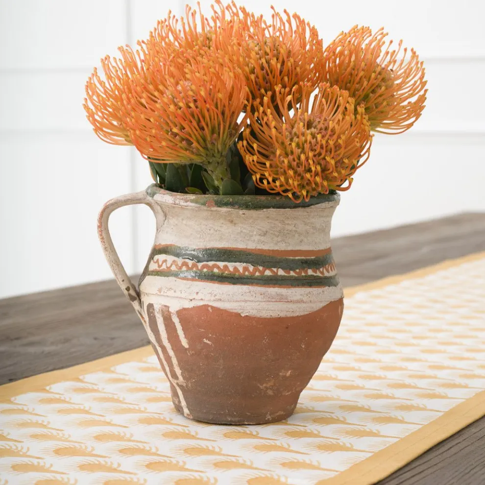Geo Feather Ochre Table Runner